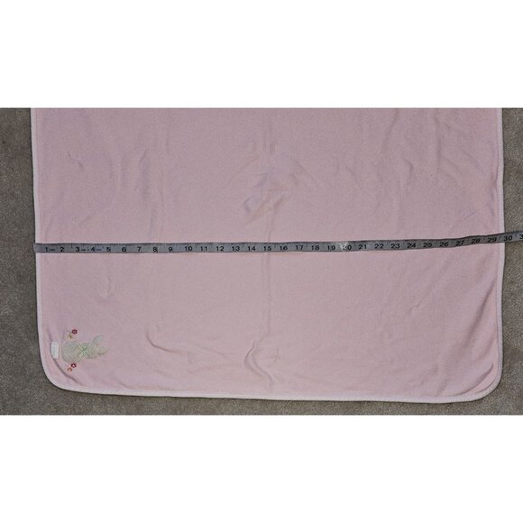 VTG Carter's Bunny Rabbit Pink Baby Blanket JOY IS Green White Stripe Cotton - Picture 7 of 8
